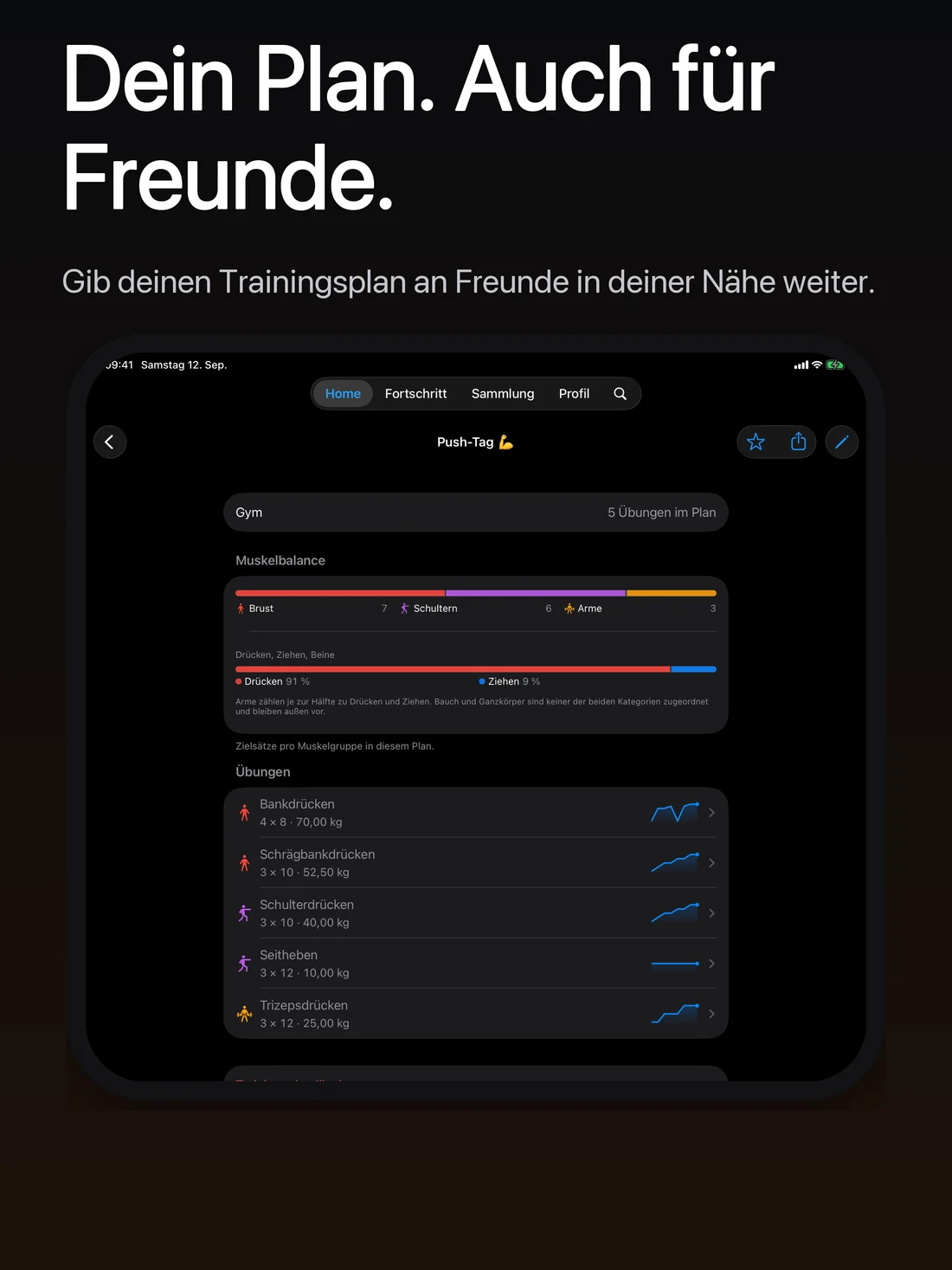 Dein Trainingsplan auf dem iPad