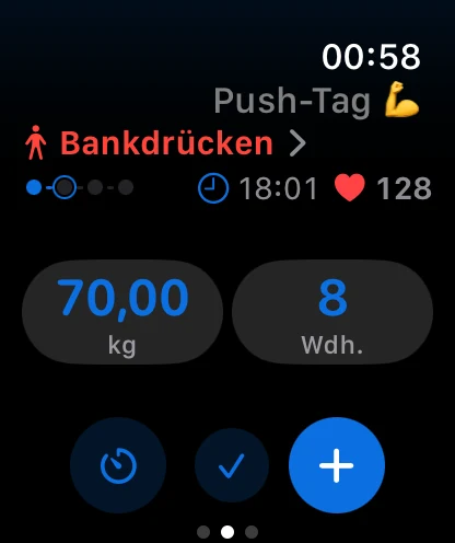 Gewicht und Wiederholungen